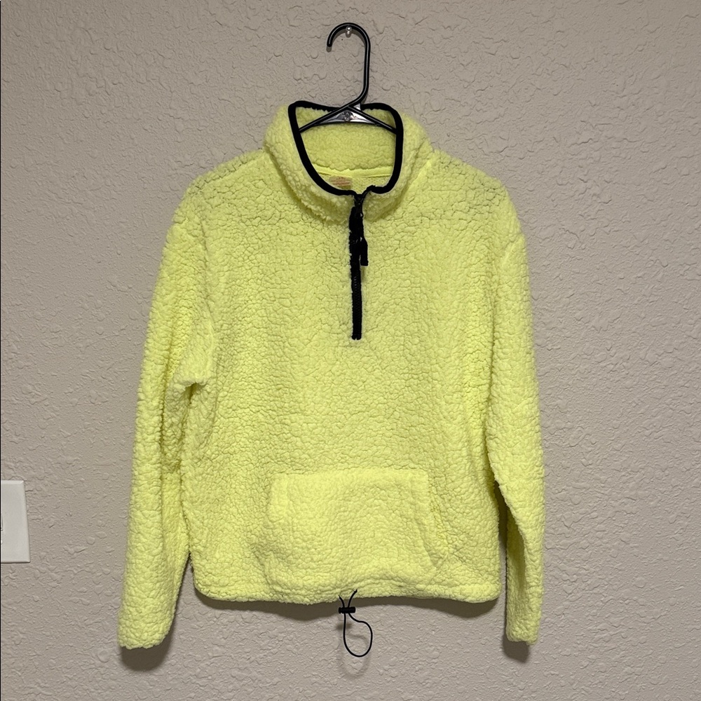 Yellow Sherpa Pullover with Black Accents